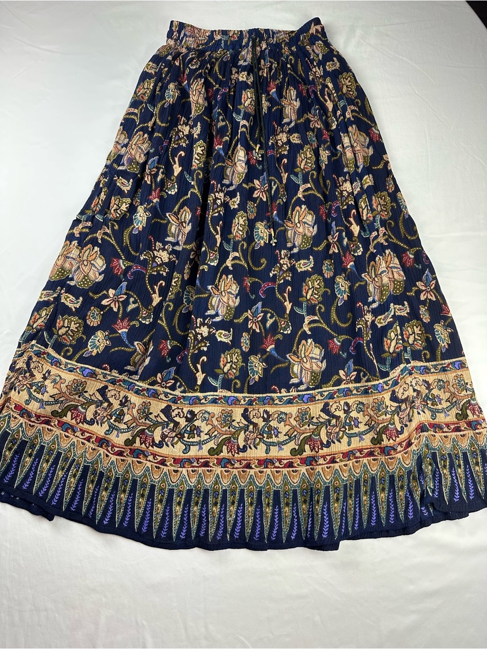 Vintage SMW Boho Rayon Maxi Skirt Whimsigoth Festival Hippie Gypsy Fits S-L